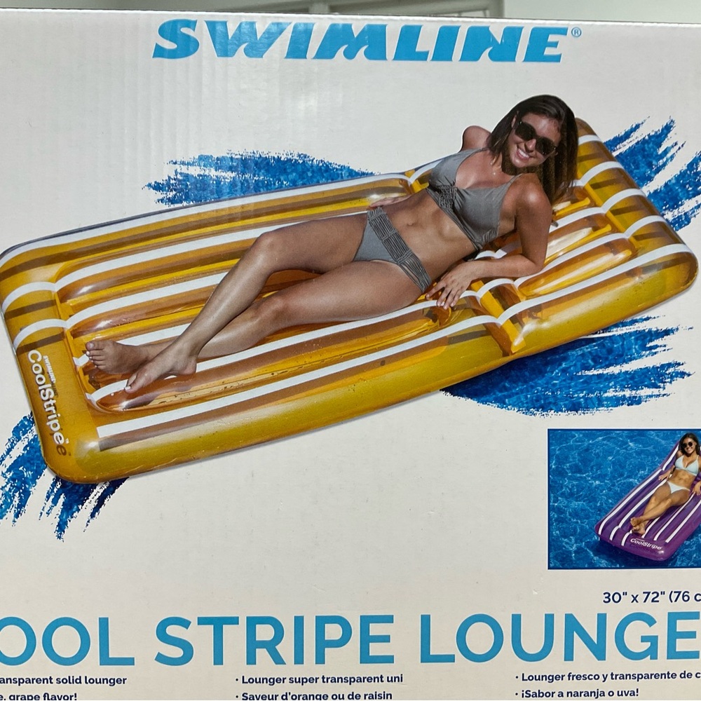 Cool Stripe Pool Lounger - ORANGE